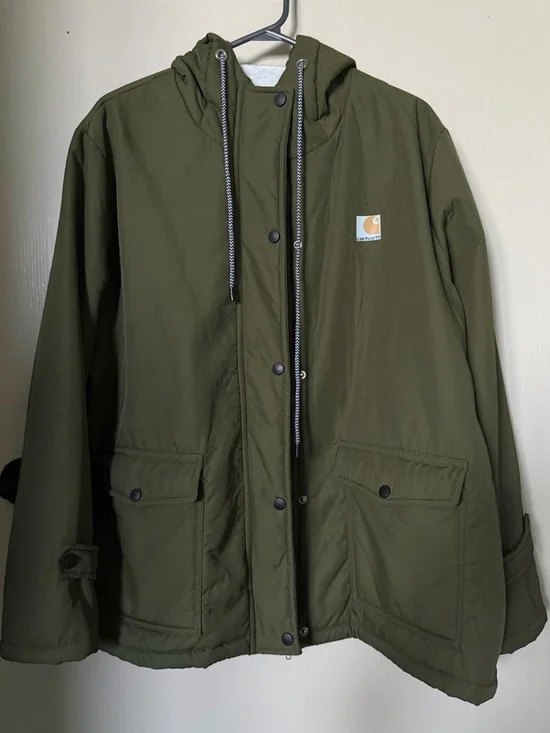 Carhartt Olive Hooded Lightweight Jacket - Picture 1 of 12